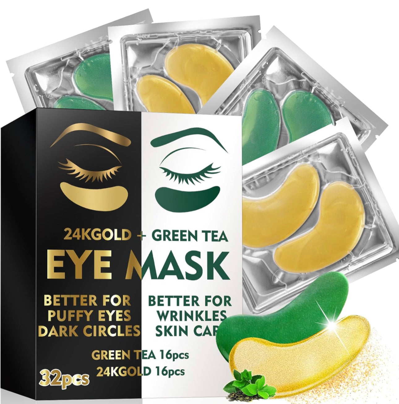 Under Eye Patches Green Tea & 24k Gold