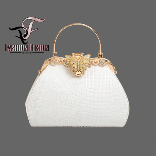 Sassy Butterfly Handbag White