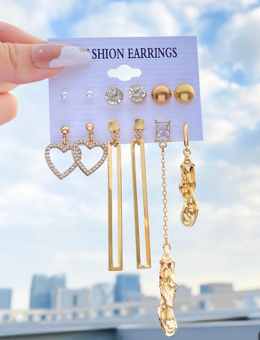 Golden Streaks Earring Set