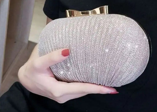 Elegant Rhinestone Silver Clutch