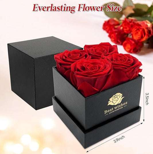 4 Pcs Preserved Real Roses Gifts for Her