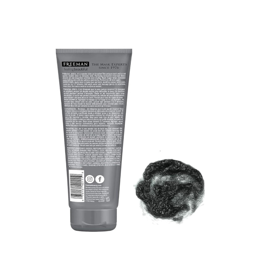 FREEMAN: Polishing Charcoal + Black Sugar Gel Mask + Scrub